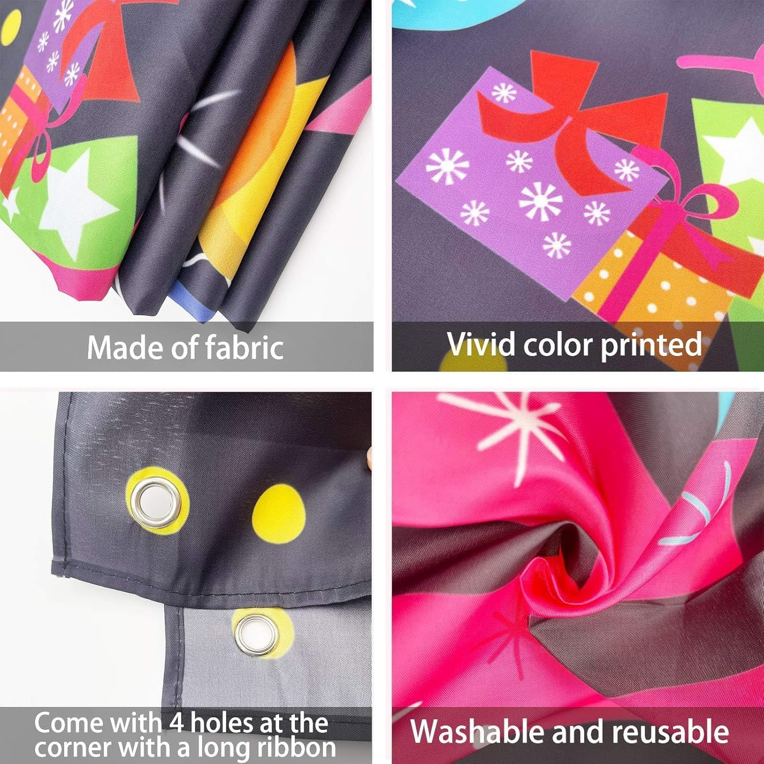 Colorful Happy Birthday Party Decorations Rainbow Birthday Banner Backdrop Large Happy Birthday Yard Sign Backgroud It'S My Birthday Party Indoor Outdoor Decorations Supplies for Boys Kids Girls - Large (Pack Of 2) image number 2