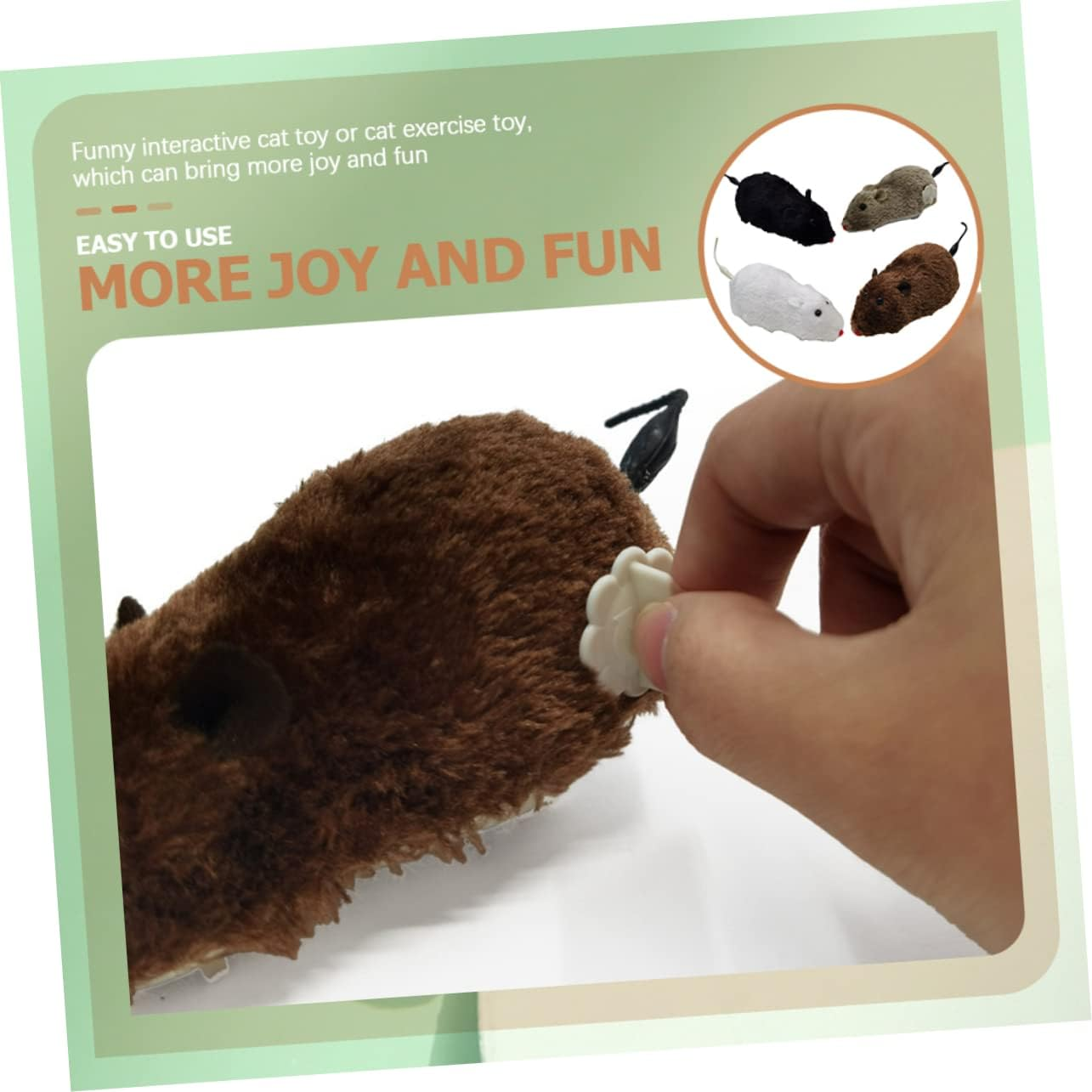 INOOMP Halloween Wind up Mouse Cat Toy 4 Pack Kitten Toys for Indoor Cats Moving Cat Mice Toys No Battery Required image number 6