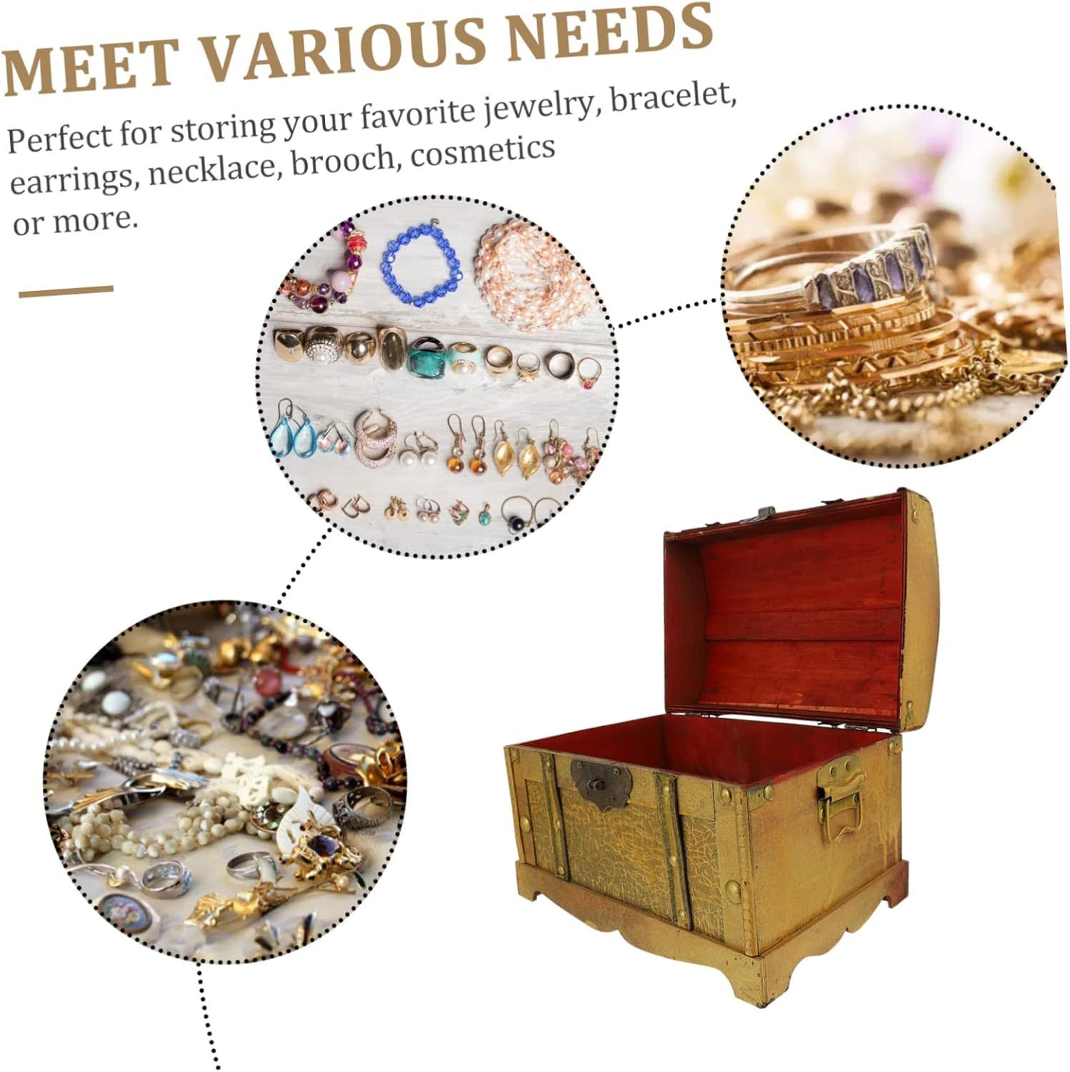 MAGICLULU Retro Pirate Box Lock Wooden Vintage Treasure Chest for Cosplay Props Decorative Storage Case for Home Party Use