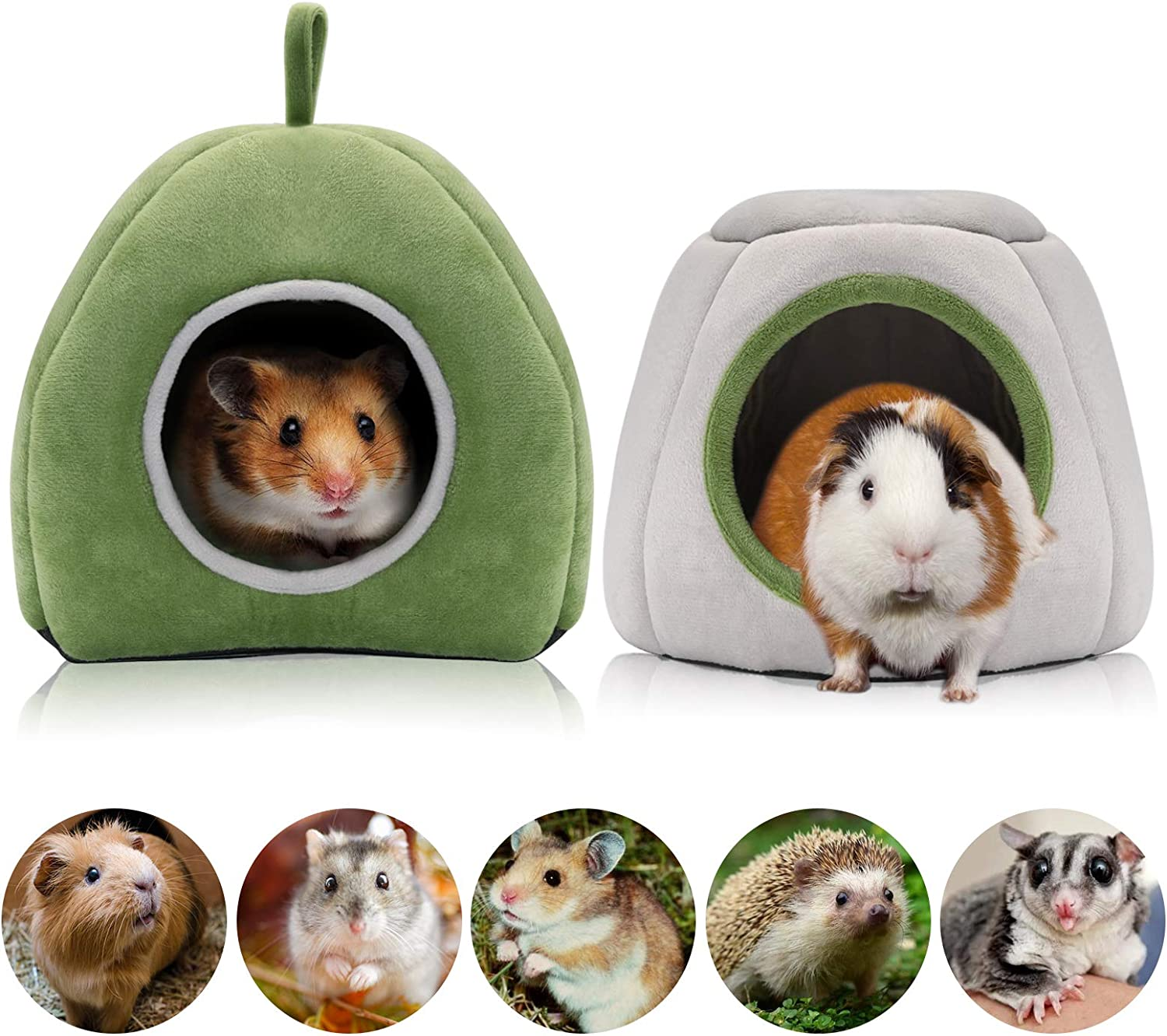 YUEPET Guinea Pig Bed 2 Pack - Washable Cage Accessories Small Animal Bed Hideout for Guinea Pig, Chinchilla, Hamsters, Hedgehog