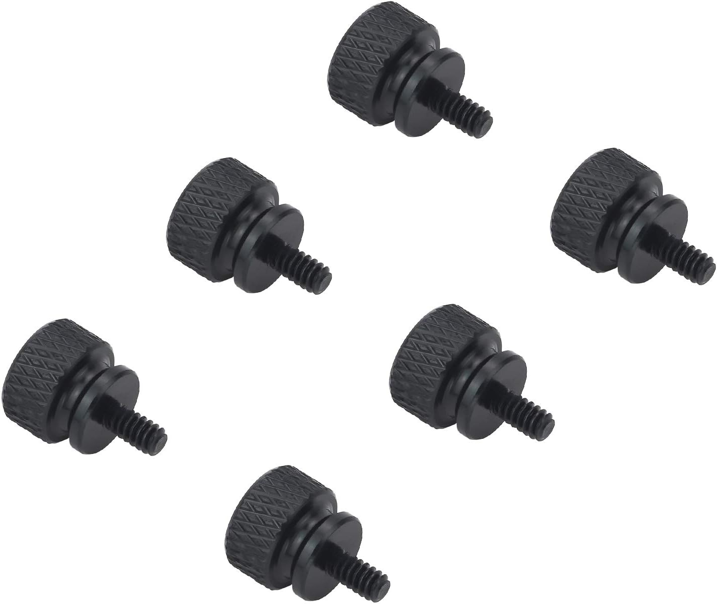 6#-32 Anodized Aluminum Thumbscrews, Computer Case Thumbscrews, Thumb Screws, Black, 10 PCS image number 1