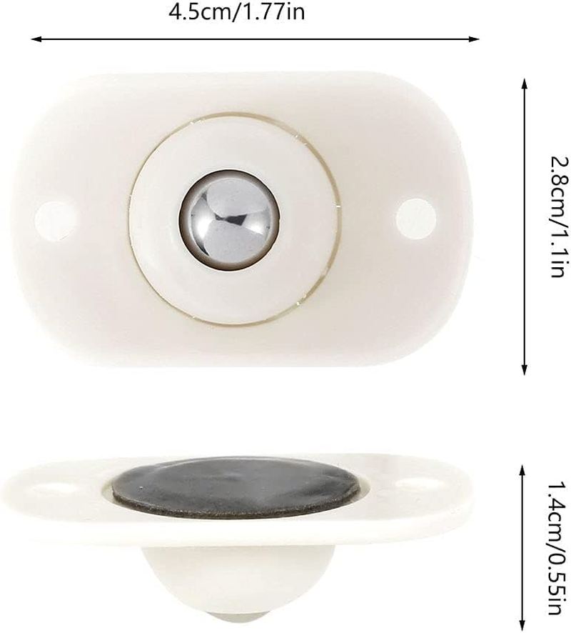 20Pcs Mini Swivel Casters Wheels White Self Adhesive Caster Wheels Mini Swivel Wheels Stainless Steel Paste Universal Wheel 360 Degree Rotation Sticky Pulley for Bins Bottom Storage Box Furniture Trash Can