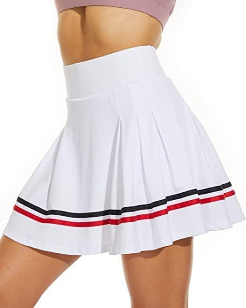 Threeh Women'S Pleated Tennis Skirts Athletic Casual Skorts with Pockets Built-In Shorts High Waisted Golf Sport Skirt image number 4