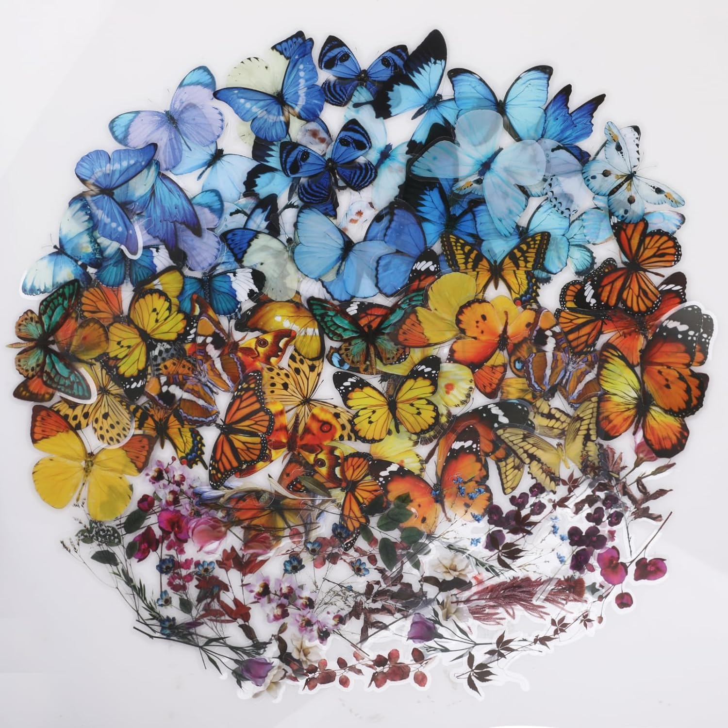 120PCS Aesthetic Scrapbooking Stickers Set, 60 Pcs Butterfly Stickers and 60PCS Flower Stickers for Journal, Laptop, Window, Letters, Card Making, DIY, Wall. image number 3