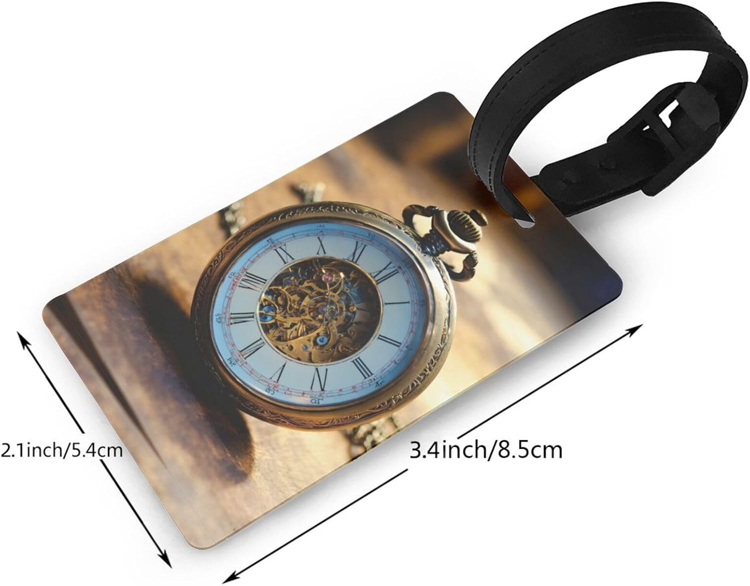 Gears Clock Bronze Century Print Versatile Luggage Tags for Suitcases Travel Bags Suitcases Backpacks Luggage Tags image number 5