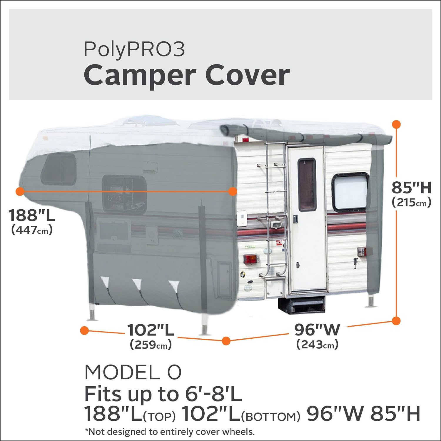 Classic Accessories over Drive Permapro Teardrop Trailer Cover, Fits up to 8'L X 5'W Trailers image number 6