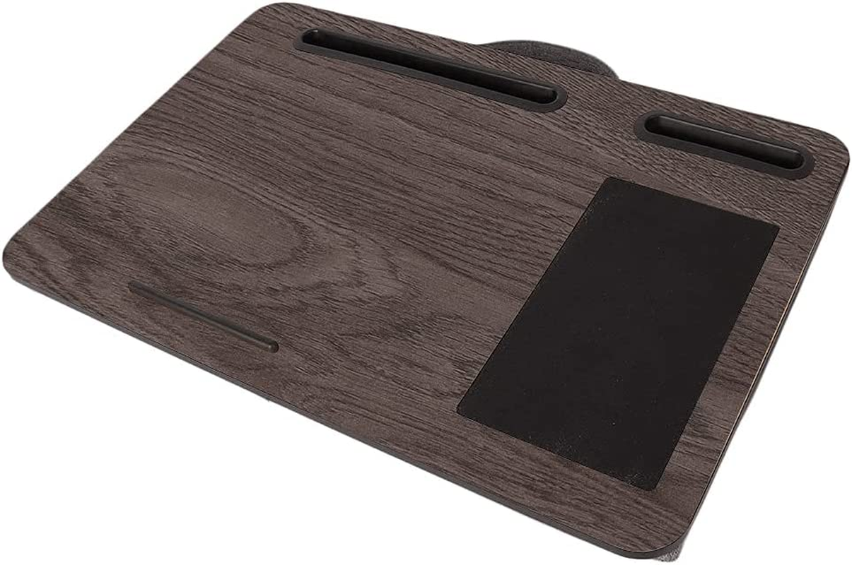 Multifunction Laptop Stand for Desk-Home Bed Sofa Lapdesk Lapgear-Fits up to 17" Laptop Desk-Built in Mouse Pad for Notebook, Macbook, Tablet- Laptop Table with Tablet, Pen & Phone Holder(Wood Grain)-Laptop Accessories Laptop Holder (Iron Grey Oak) image number 6