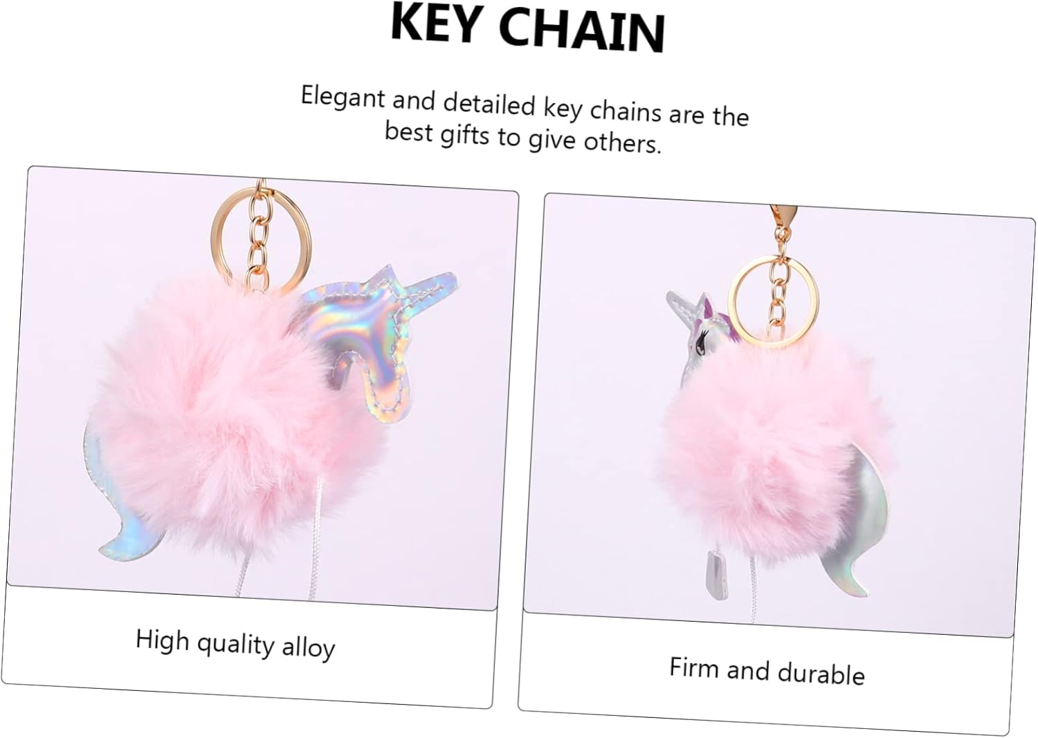 WHAMVOX 1Set Plush Unicorn Keychain Cute Bag Pendants Plush Materials Fashionable Accessories for Handbags and Car Keys image number 3