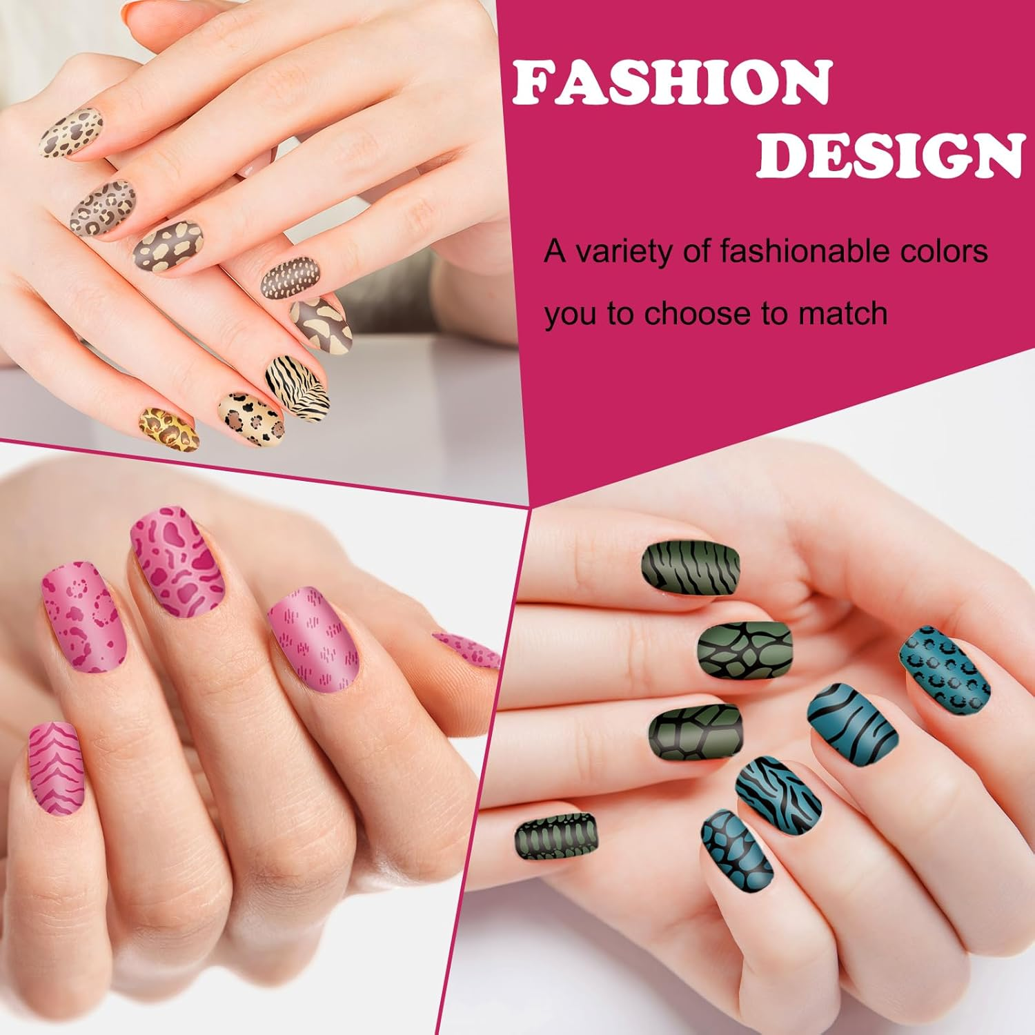 Whaline 6Pcs Animal Print Nail Plates Stamping Set Leopard Print Stamp Templates Nail Art Plates for DIY Print Manicure Salon Design Gift image number 5