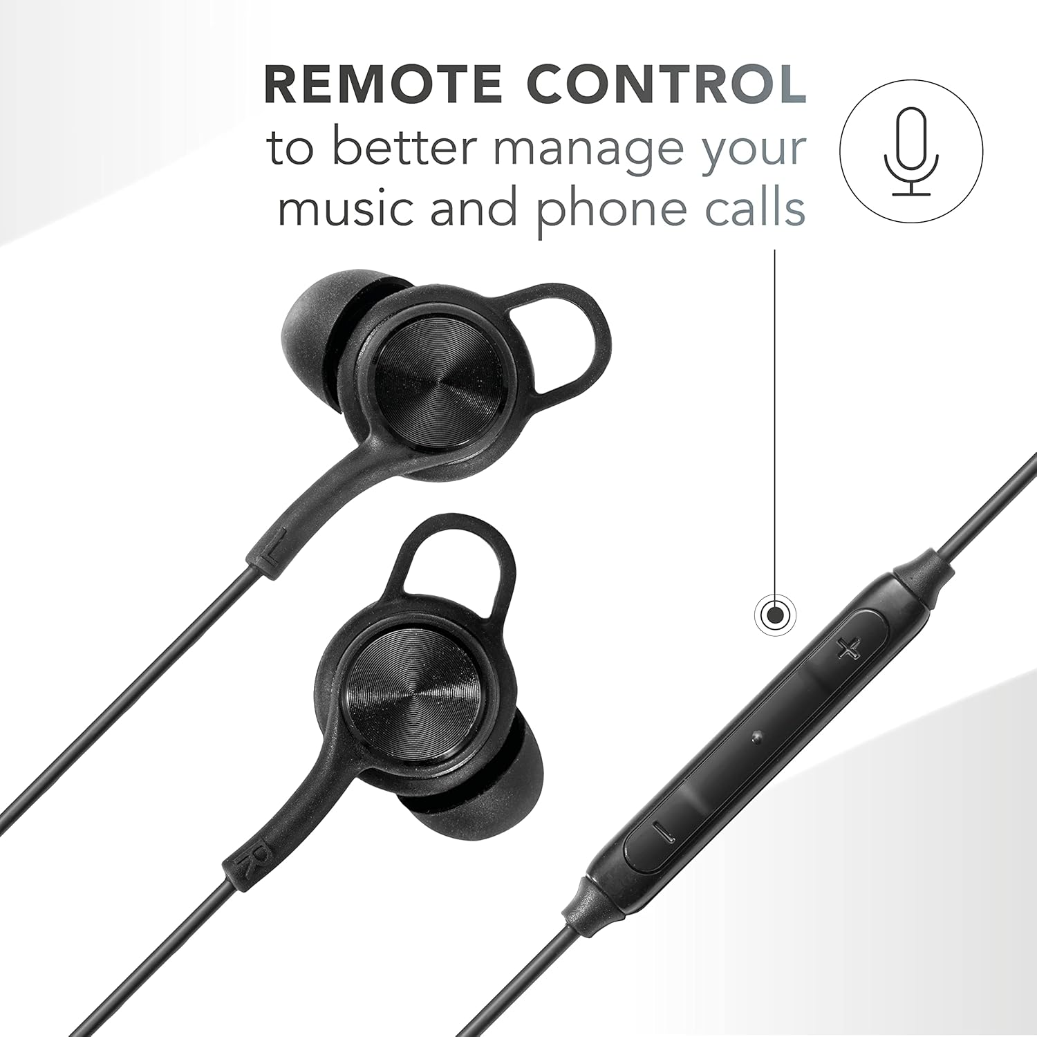 Music Sound Wired In-Ear Headphones - 3.5 Mm Jack Connection - Stable and Comfortable - Ergonomic - Black - White image number 2