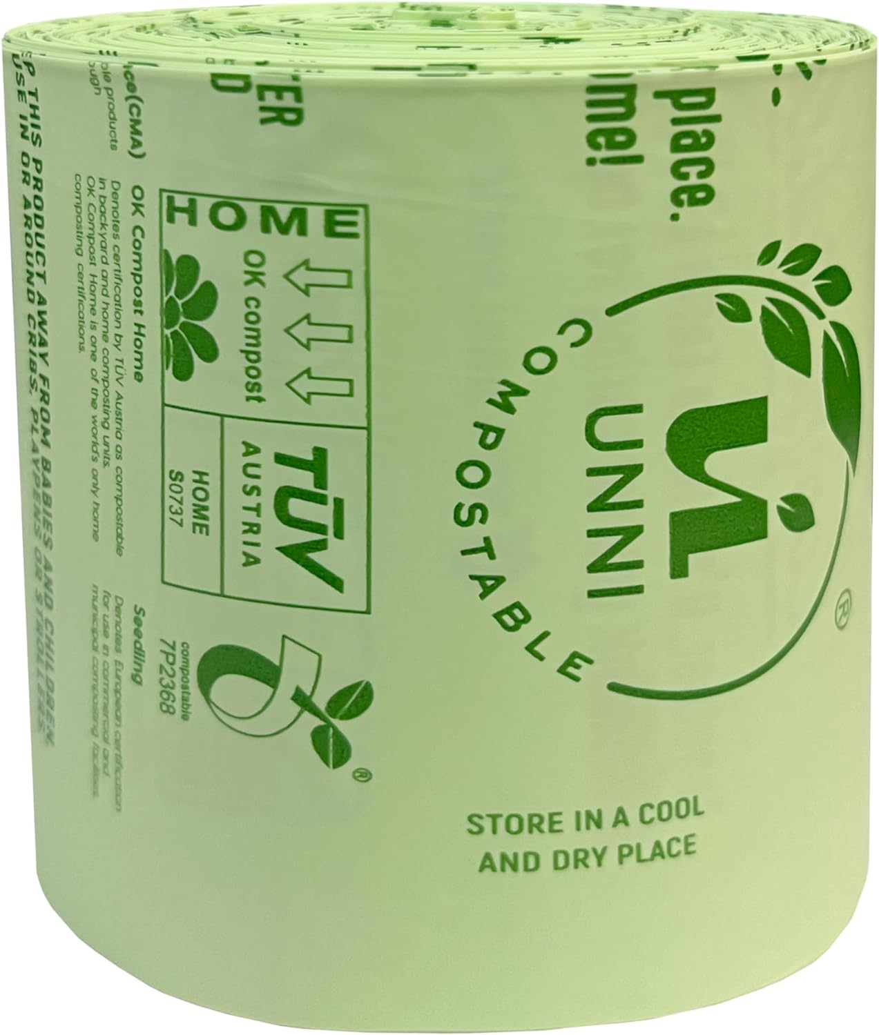 UNNI Compostable Bags, CB-2.6G-100, 100 Count, 1 Roll, 100 Count image number 1