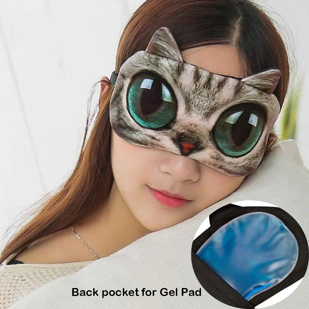 8 Pack Cute Animal Funny Sleep Eye Mask for Sleeping Cat Dog Soft Plush Blindfold Sleep Masks Eye Cover Eyeshade for Kids Girls Men Women Plane Travel Nap Night Sleeping