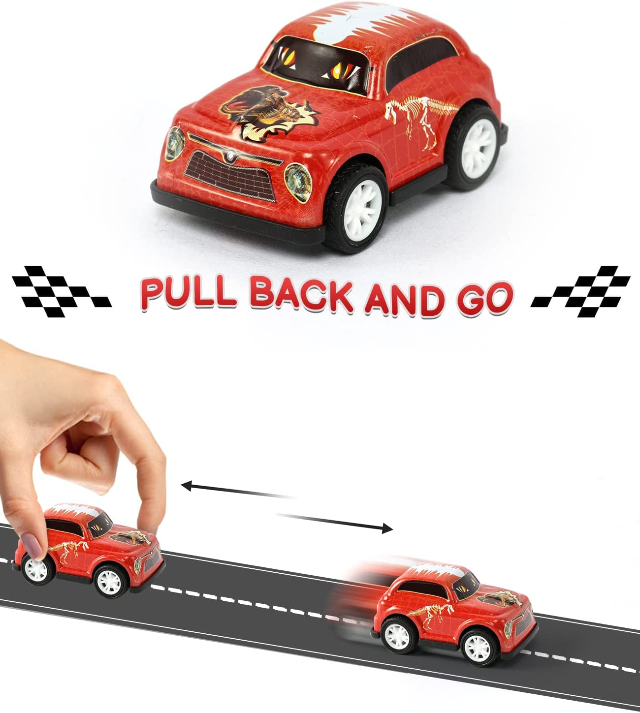 36 Pack Pull Back Cars, Friction Mini Toy Cars Fun Bulk Race Car Set for Kid Ages 3 4 5 6 Years Old, Boys and Girls Christmas Birthday Party Gifts, and Treasure Box Toys for Classroom image number 3