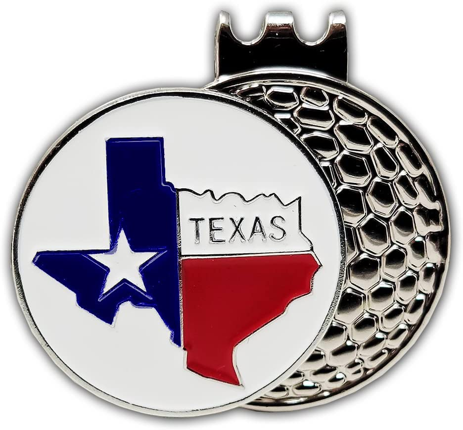 Da Vinci Magnetic Golf Hat Clip with 1 Inch Embossed Metal Golf Ball Marker