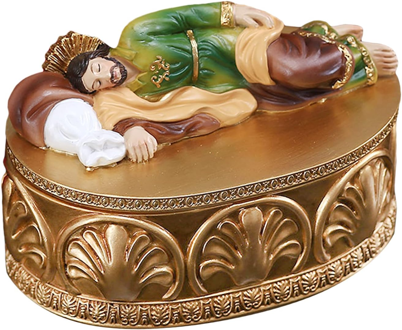 Aternee Saint Joseph Sleeping Statue Religious Figurine Small Jewelry Box Home Decor