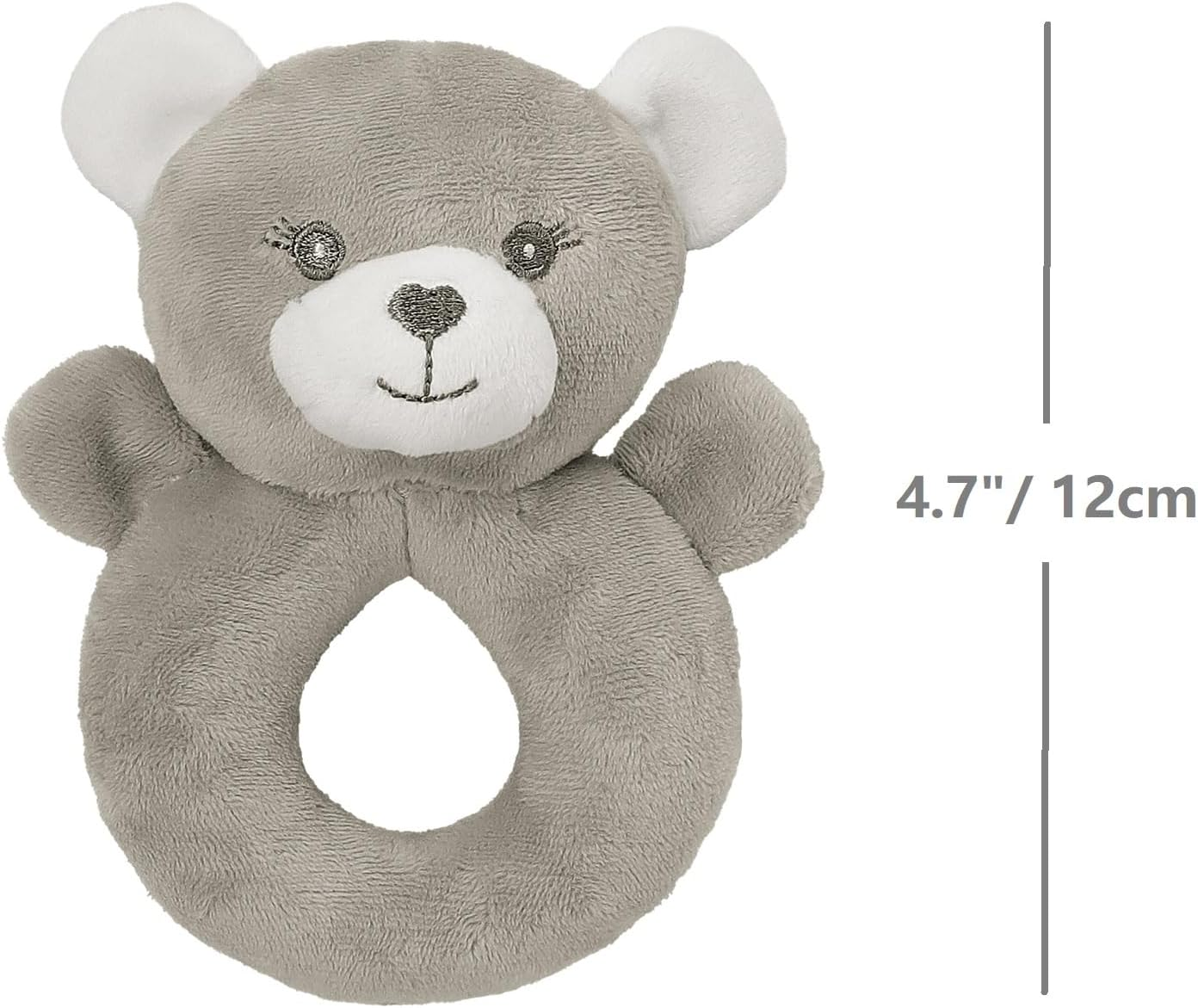 CREVENT Cozy Plush Baby Security Blanket Loveys for Baby Girls Boys, Stuffed Animal Ring Rattle Shaker Toy for Newborns (Bear + Handbell) image number 3