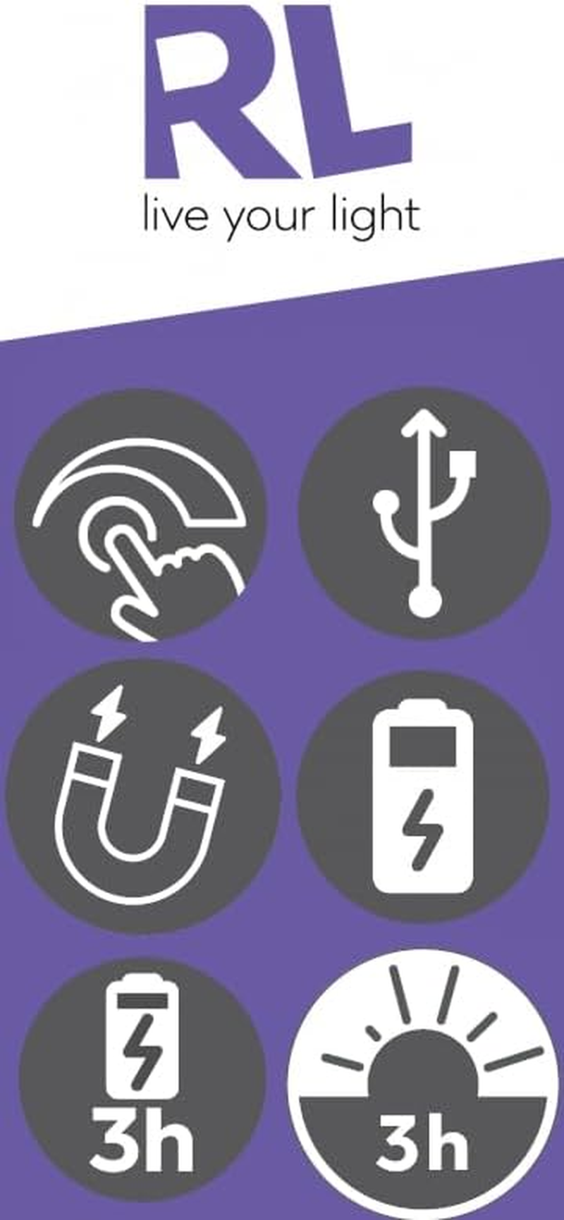 Reality Leuchten Skip R55951135 LED Table Lamp Metal/Mdf Wood Imitation with 2 Watt LED Sensor Dimmer Magnetic Holder image number 1