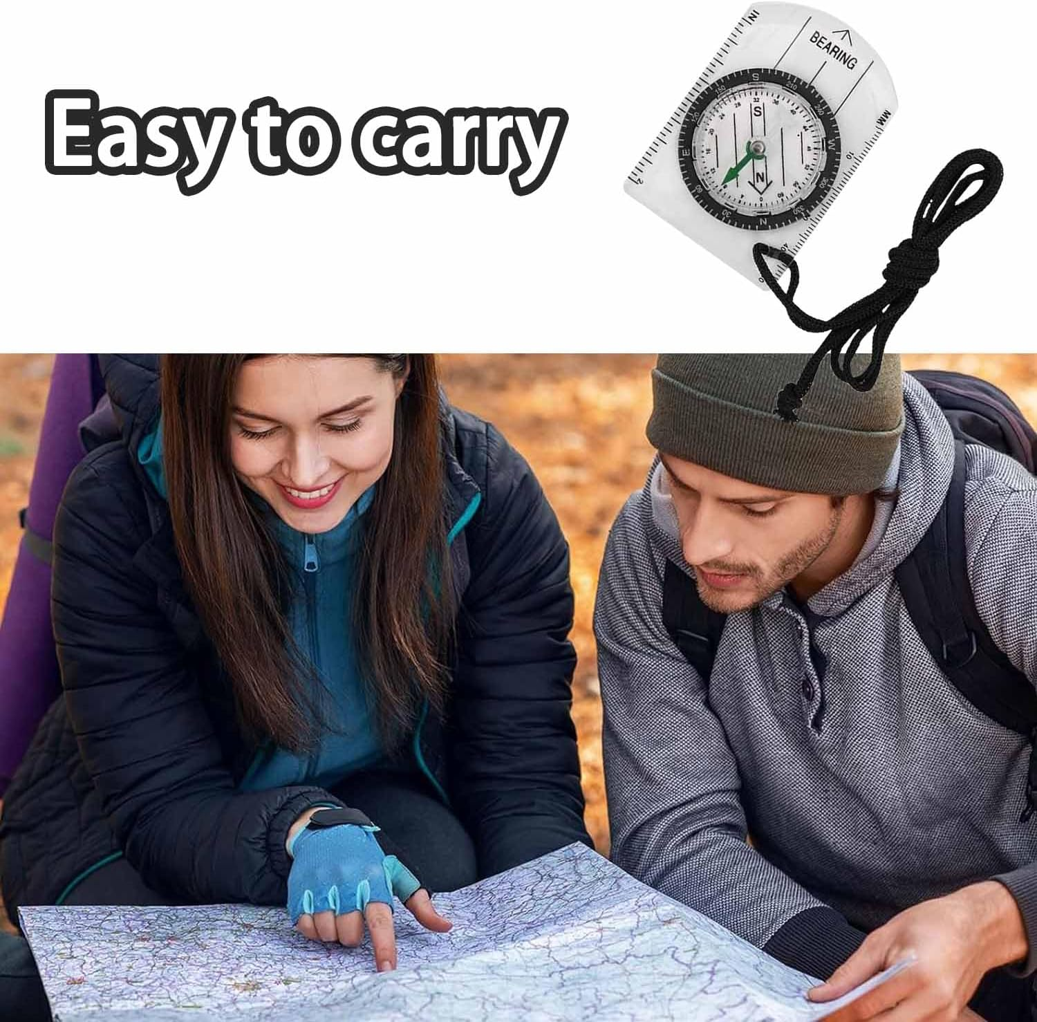 Roczential 2-Pack Orienteering Compass &ndash; Waterproof Hiking Compass with Baseplate Ruler & Lanyard &ndash; Navigation Tool for Camping, Backpacking, Kids, Survival & Outdoor Adventures