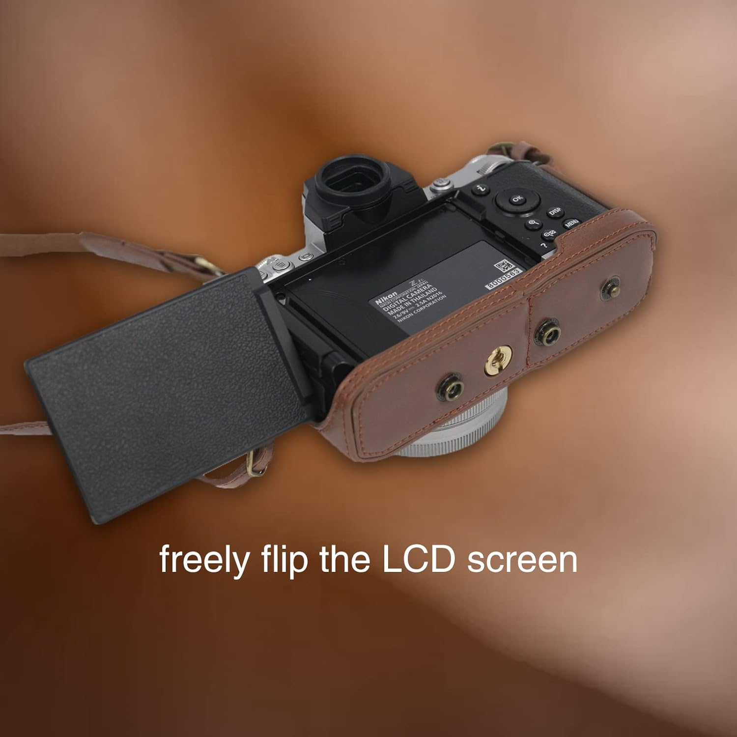 Z Fc Zfc Camera Caserieibi PU Leather Case with Strap for Nikon Z Fc Zfc 28Mm F/2.8 SE, 16-50Mm F/3.5-6.3 Lens, Coffee, S, Coffee - Brown image number 2