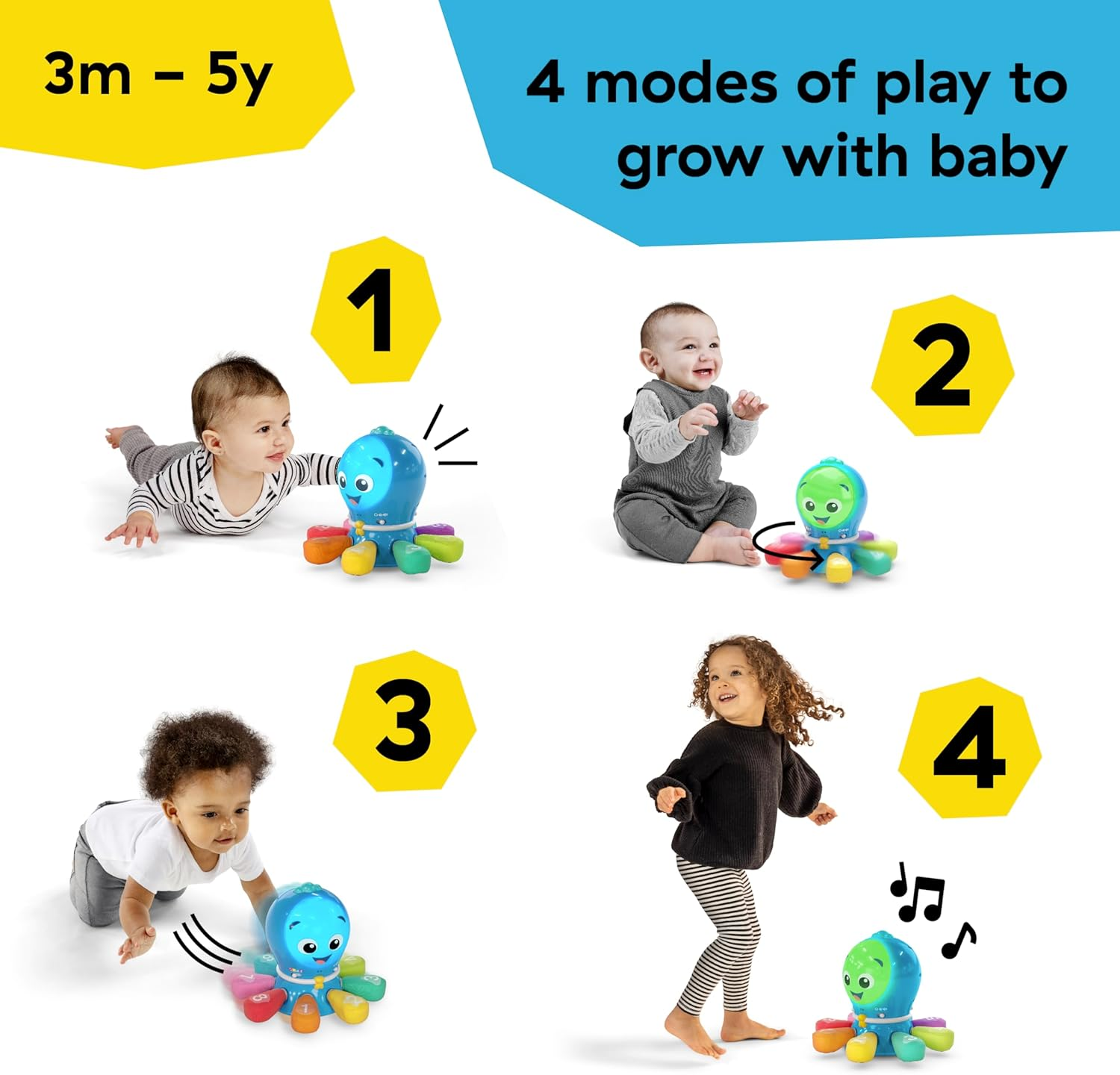 Baby Einstein Ocean Explorers Go Opus Go 4-In-1 Crawl & Chase Activity Learning Toy, Music and Lights, Ages 3 Months to 5 Years image number 2