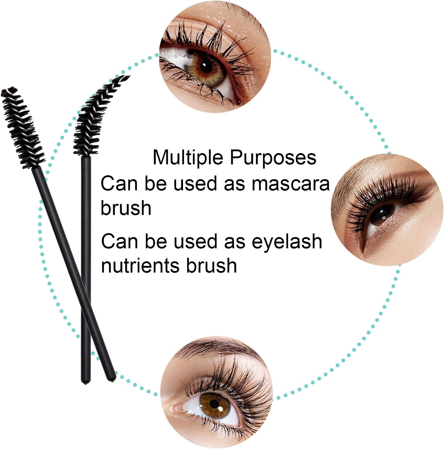 300 Pcs Disposable Mascara Wand Eyelash Brush for Eyelash Extension Supplies - Black image number 5