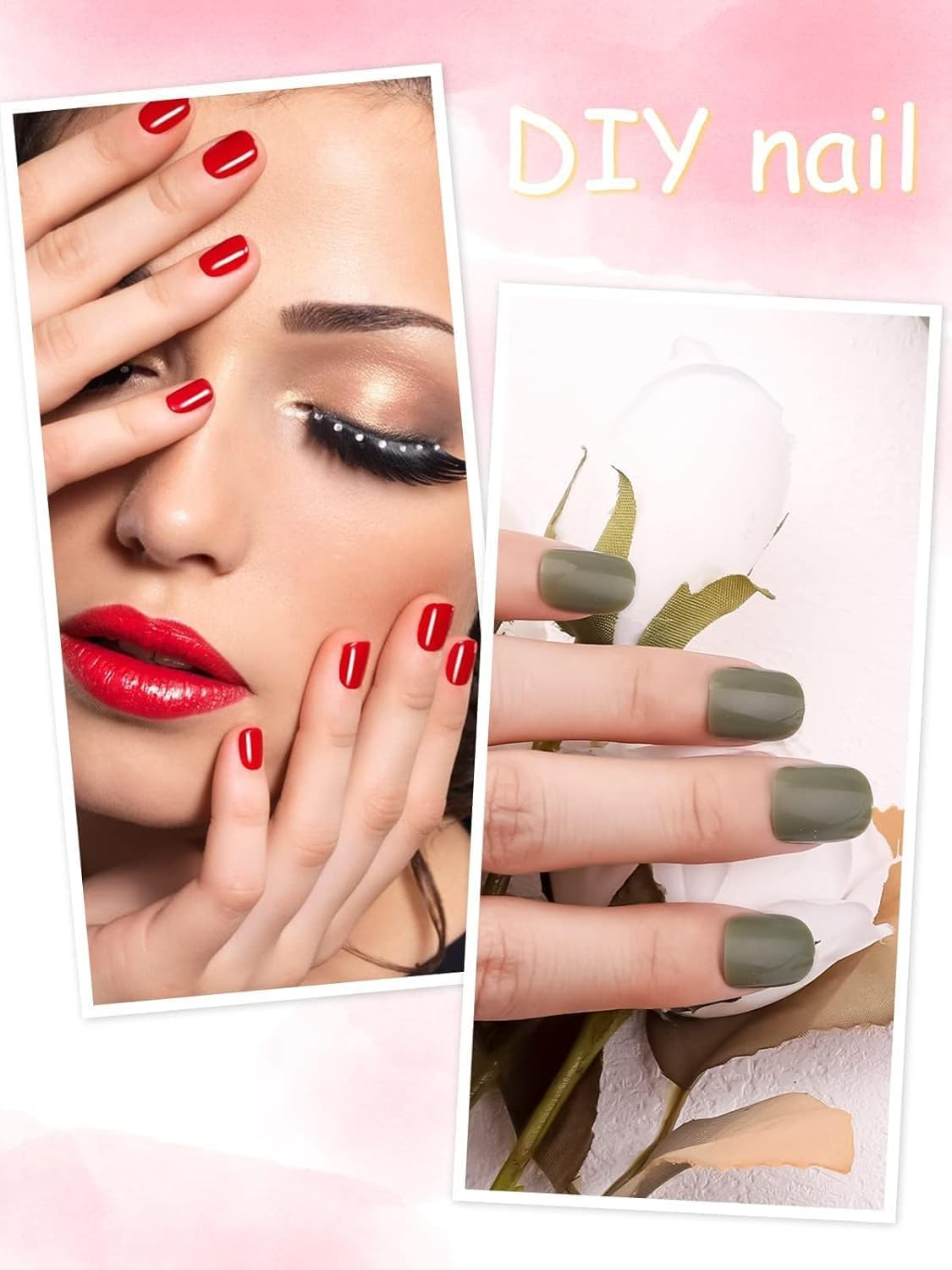 576 Pieces Colorful Short False Nails round Kalolary Fake Nail Full Cover Artificial Acrylic Tips Press on Nails for Women Girls DIY Nail Art Design (24 Colors) image number 2