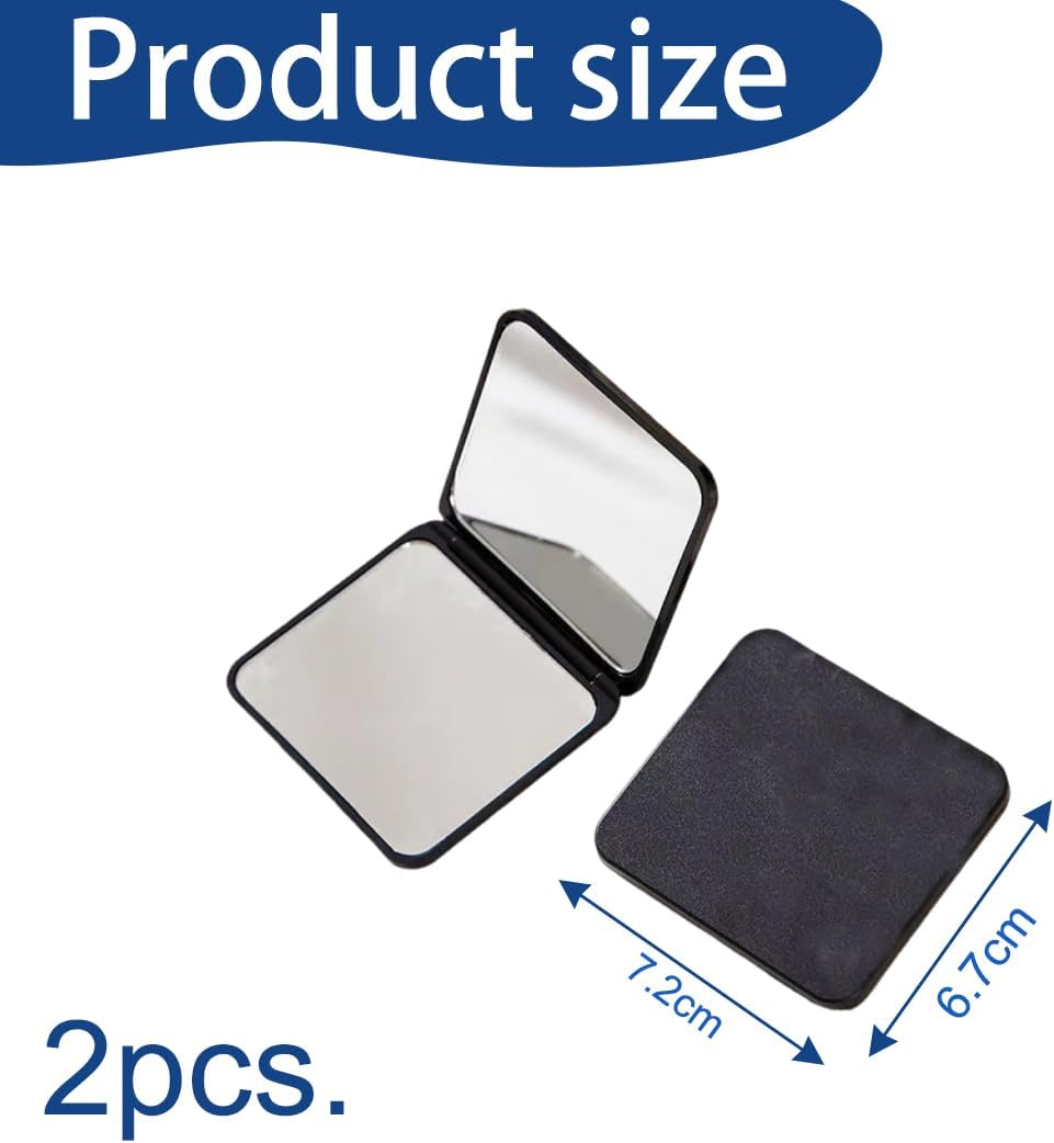 GGUFAY 2 Pack Foldable Makeup Mirror, Portable Travel Mirror, Small Compact Mirror, Small Travel Mirror for Handbag Office Women image number 1