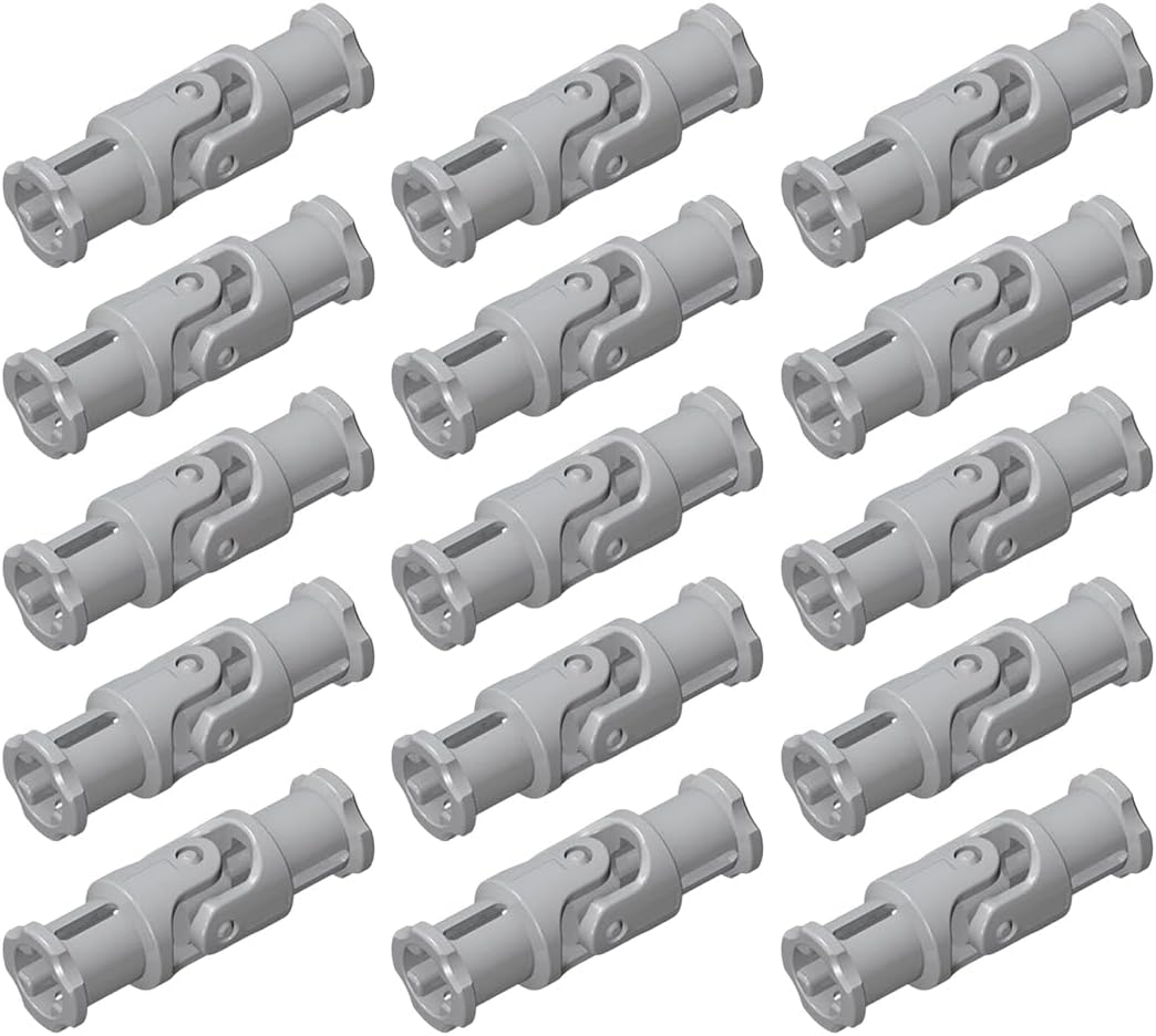 KEMUZ Pack of 15 Small Universal Joints, 3 Pins, Replacement Parts Compatible with All Major Building Block Brands (Assembled)