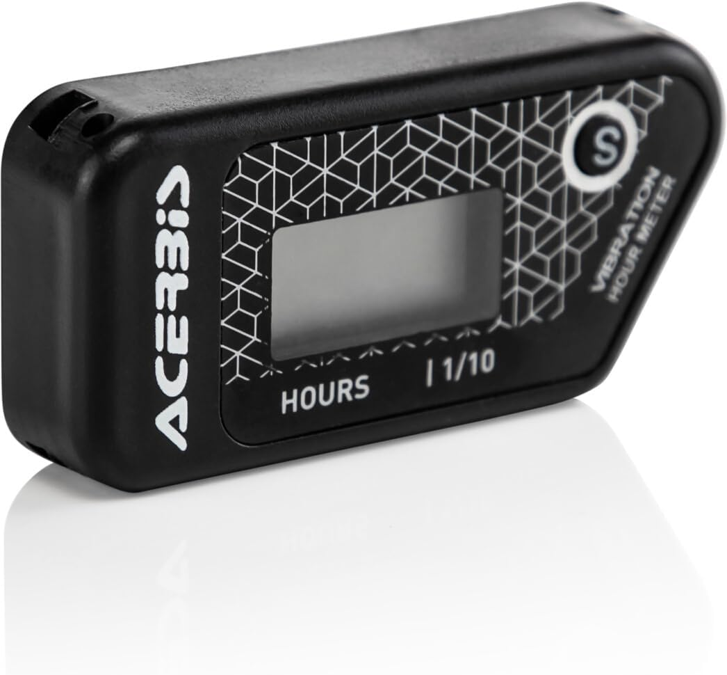 Acerbis Wireless Vibration Engine Hour Meter, Black