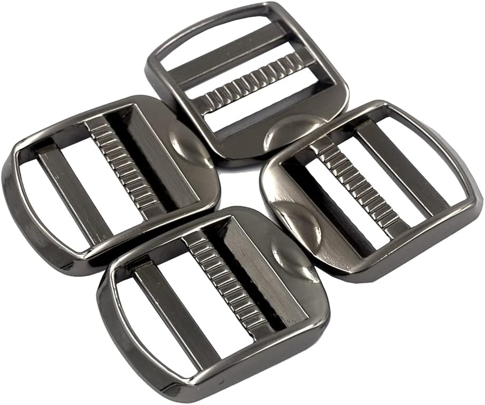 DGOL 10 Pcs 1 Inch Metal Zinc Alloy Ladder Lock Slider Adjustable Webbing Strap Release Buckles (Golden)