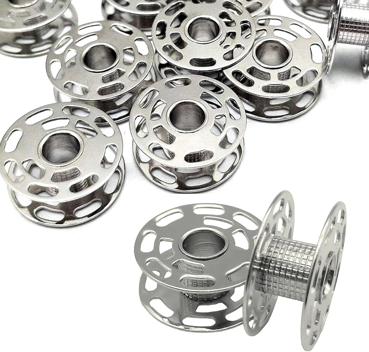 FQTANJU 10 Pieces Bobbins, Part Number # 0060265000QW - BERNINA 180 185 190 200 435 450 640 730E 1000 1630, 10 Pieces image number 3