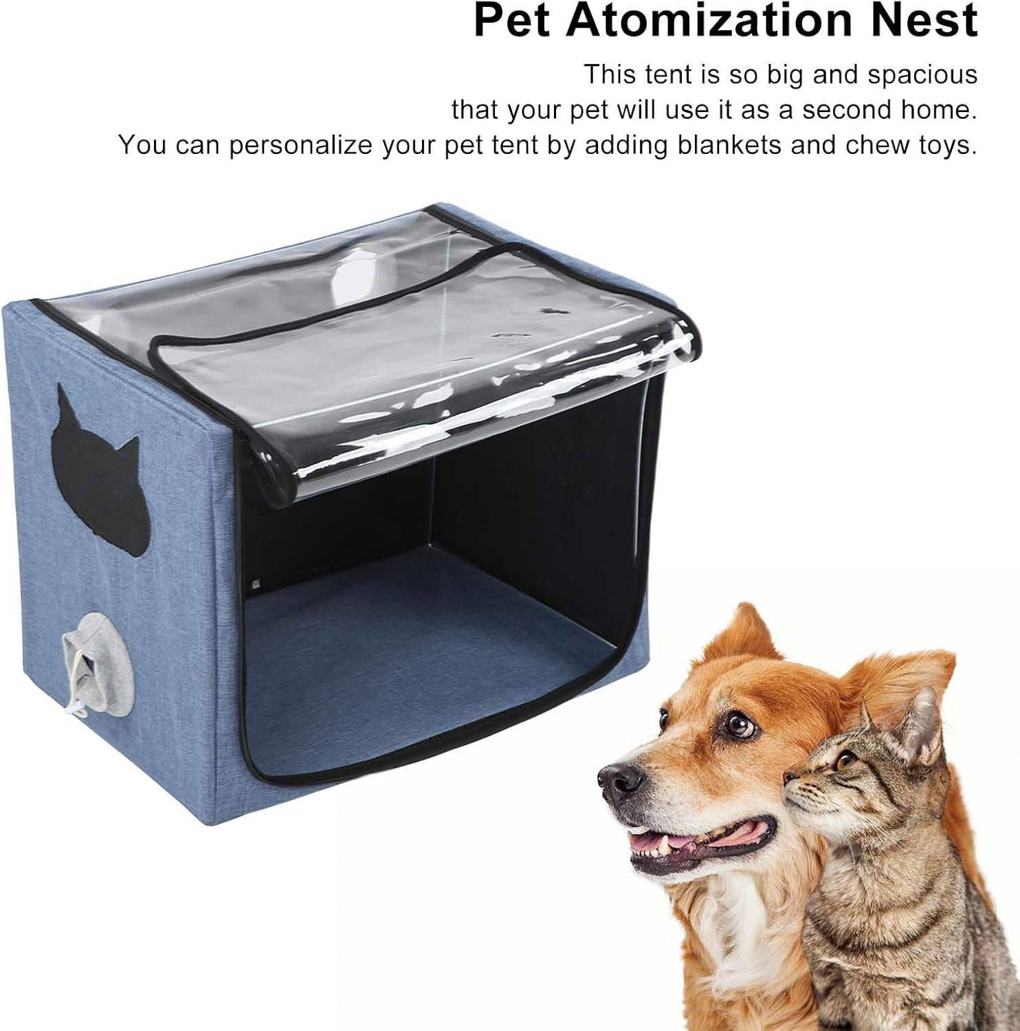 Pet Nebulizer Nest Cat Dog Atomization Box Oxygen Chamber Collapsible Hands Portable Inhalation Machine Small Pet Nebulization Oxygen Inhalation Box ICU Cage image number 6