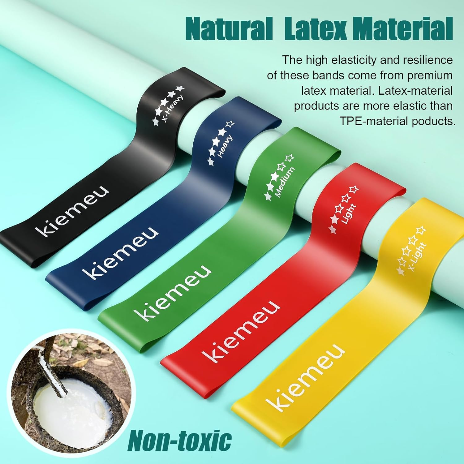 Kiemeu Mini Loop Resistance Bands for Women, Rubber Exercise Bands Resistance for Legs and Glute, 6 Cm Widened Version image number 1