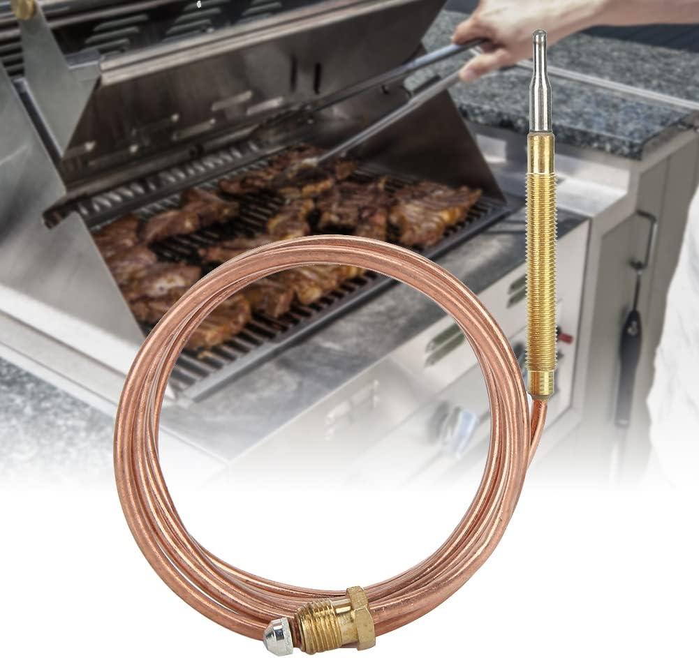 Gas Stove Thermocouple Kit, Temperature Sensing Probe with 5 Nut for Oven Fireplace Induction Cooker Space Heater Water Heater 600Mm Heater Equipment image number 4