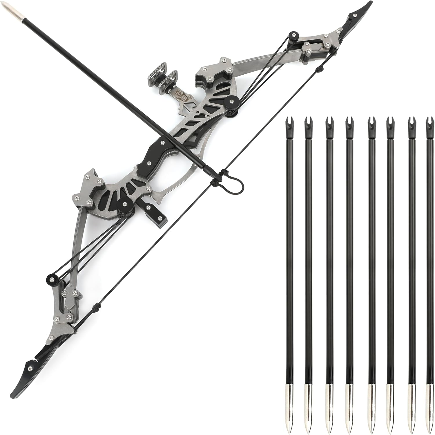ZSHJGJR 16" Mini Compound Bow 16Lbs, Mini Archery Bow and Arrow Set, Mini Recurve Bow Set, Right/Left Handed for Target Shooting Hunting Games Archery Bow Set Gift