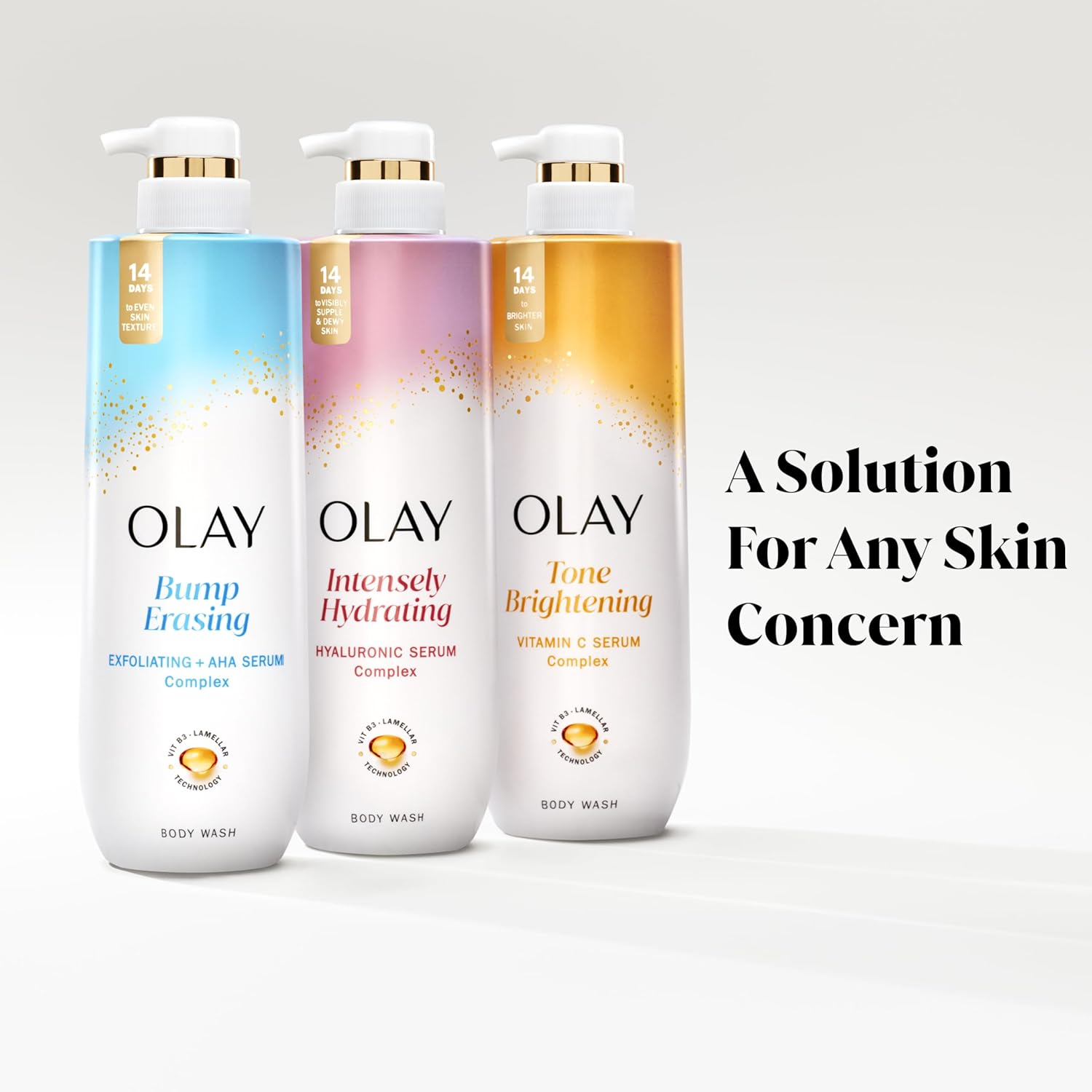 Olay Body Wash for Women, Intensely Hydrating, Hyaluronic Acid Serum Complex, Renews Moisture, Free of Parabens & Phthalates, Vitamin B3 Lameller Technology, for All Skin Types, 20 Fl Oz (Pack of 4) image number 6