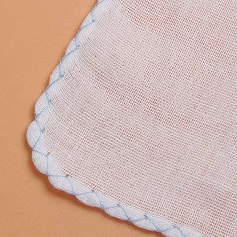 10 Pack Muslin Face Cloths, 12X12 Inch Cotton Muslin Cloths Muslin Pack Facial Towels Reusable Cleansing Cloths Remover for Makeup Removal Facial Face Cleaning(Blue Edge) - Blue Edge image number 3