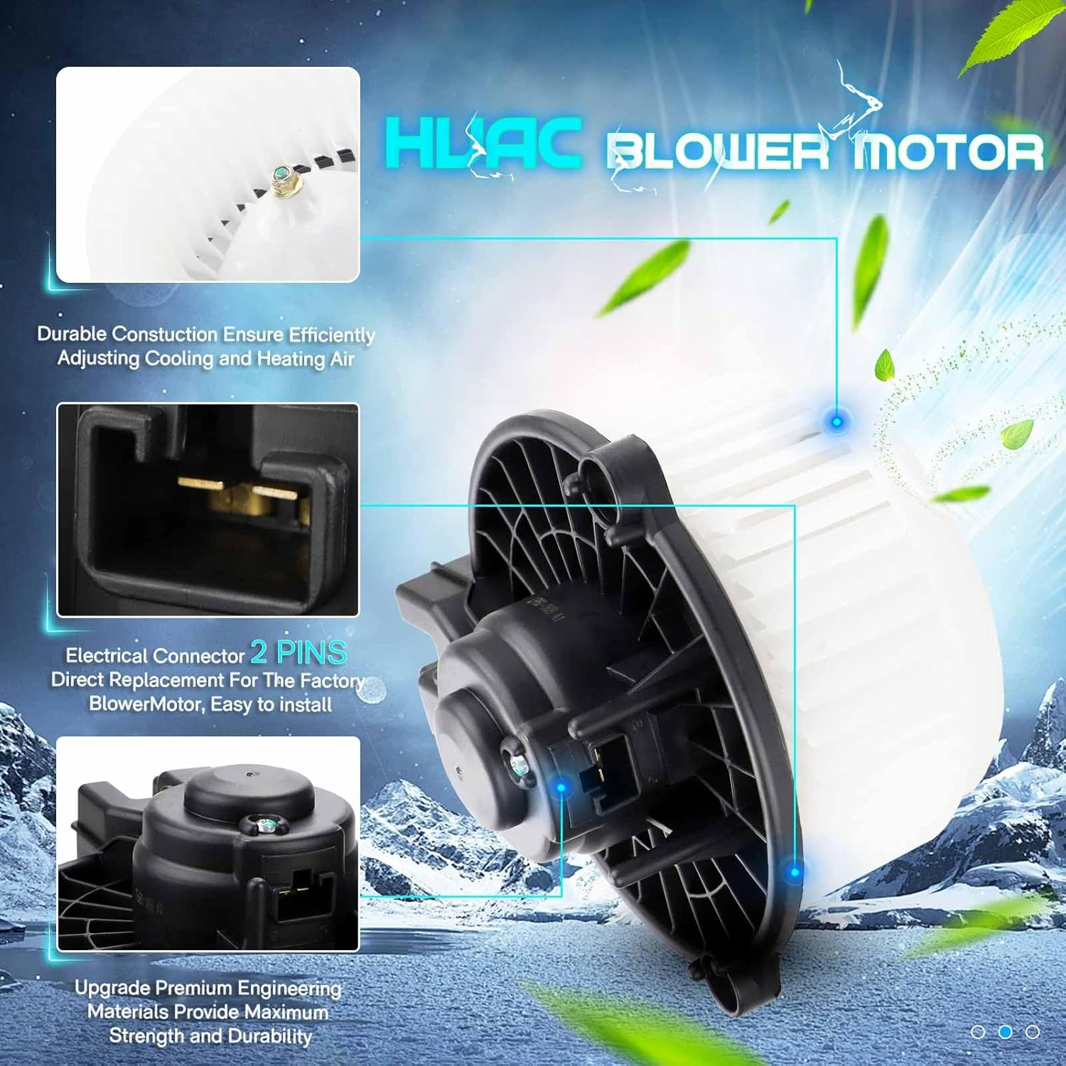 Front Air Conditioning HVAC Blower Motor Fan for Honda 2009 2010 2011 2012 2013 2014 FIT Replaces 700247 79310-TF0-G01 615-50209 79310TF0G01 AC Heated Fan Blower Motor image number 5