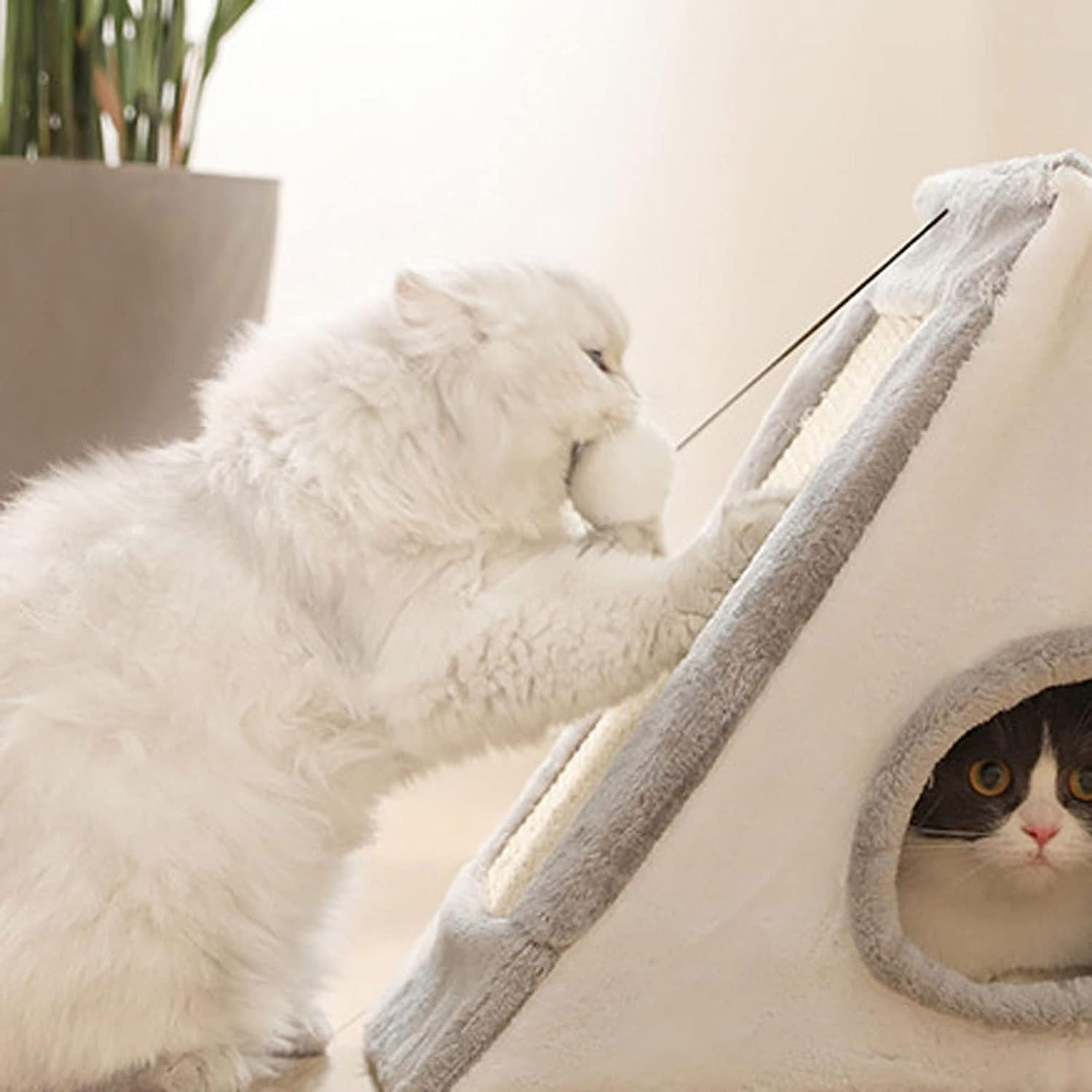 Cat Tower Triangular Cat Scratch Board Cat Grinding Claw Sisal Cat Tree Furniture Scratch Post for Kittens Pet House Play - B image number 4