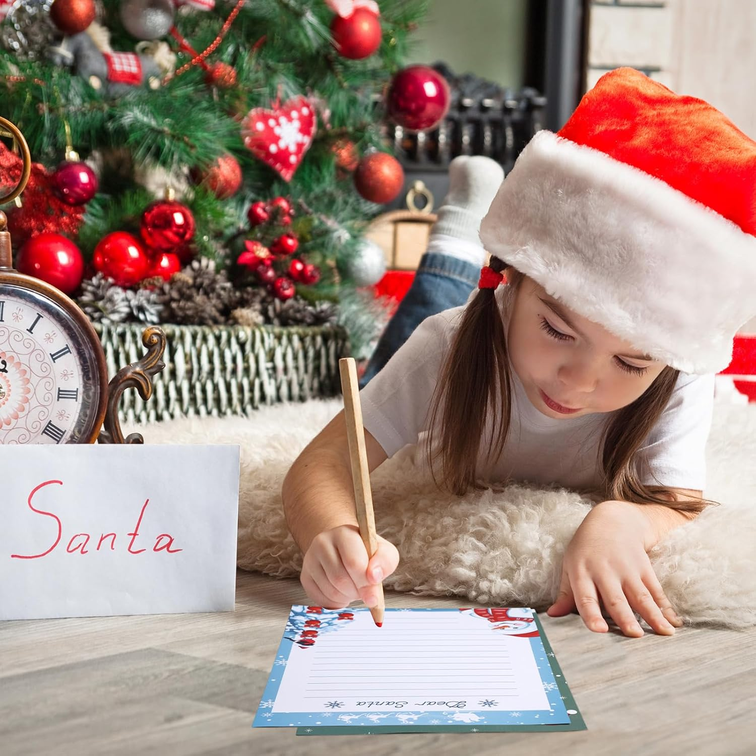 Spakon 180 Sheet Christmas Stationery Paper 8.5 X 11 Inch Christmas Letter Paper Letters to Santa Holiday Letterhead Writing Paper for Xmas Notes Greeting Cards Invitation Office School Printing