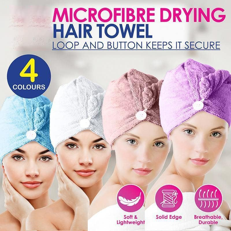 Microfiber Drying Hair Towel Twist and Dry Towel - Pink & Blue Soft image number 3