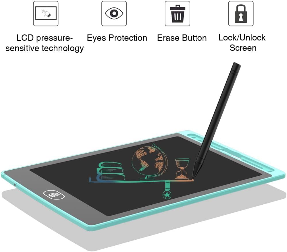 [2 Pack] 8.5 Inch Colourful LCD Writing Tablet, TIQUS Digital Ewriter with Erase Lock Switch, Electronic Graphics Drawing Board, Portable Handwriting Doodle Pad for Office Home Learning Light Blue image number 1