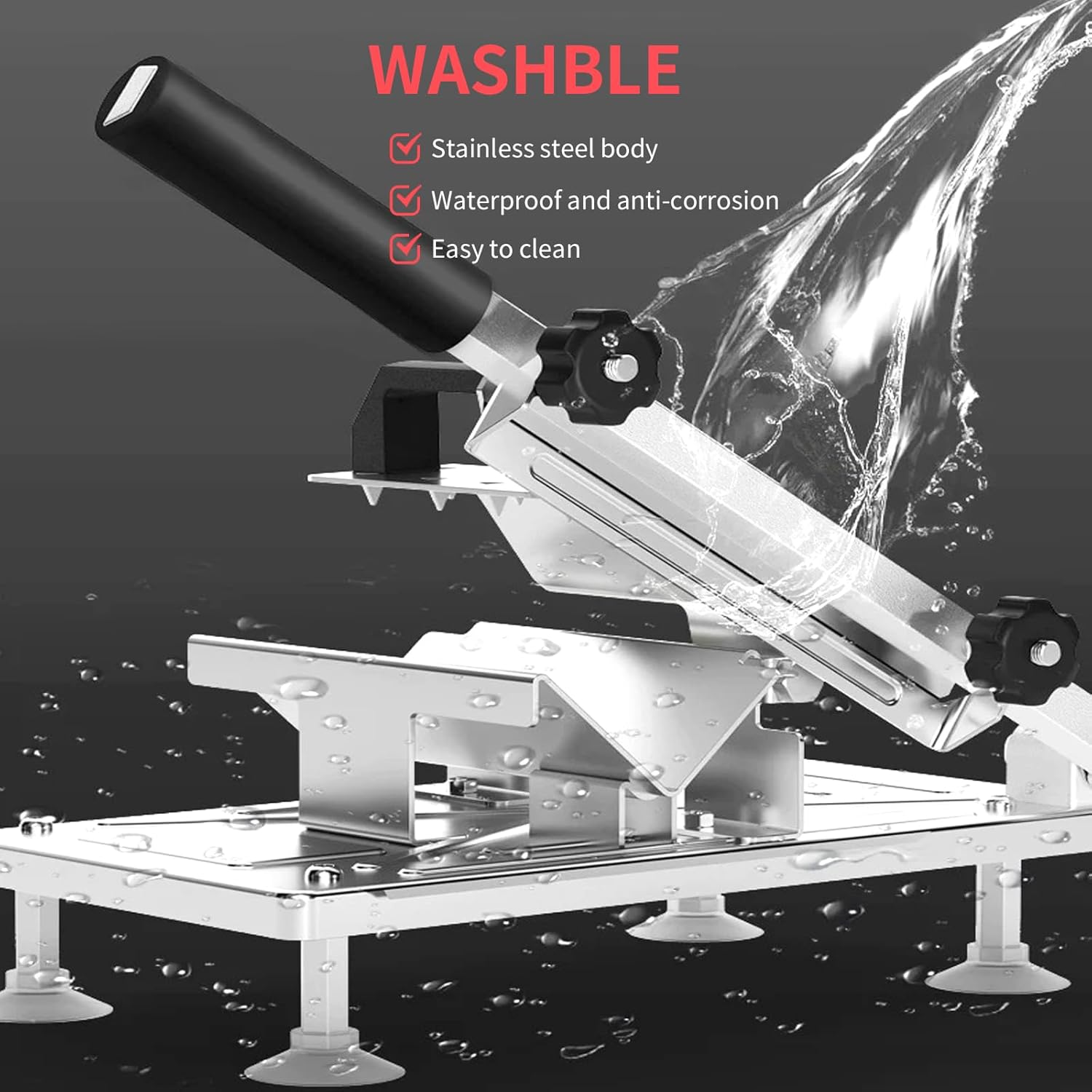 Manual Frozen Meat Slicer, Upgraded Stainless Steel Meat Cutter for Beef Mutton Bacon Home Food Slicing Machine for Hot Pot BBQ Sandwiches Pizza image number 5