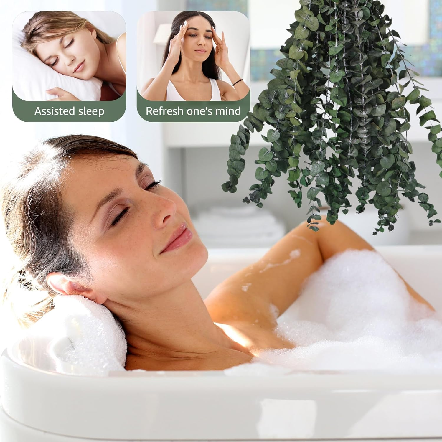 20/10Pcs Dried Eucalyptus Bundle for Shower Hanging Eucalyptus Lavender Bouquet Natural Preserved Eucalyptus Leaves Fragrance Bouquet Hanging Decoration for Bathroom Wedding (Style 1) image number 2