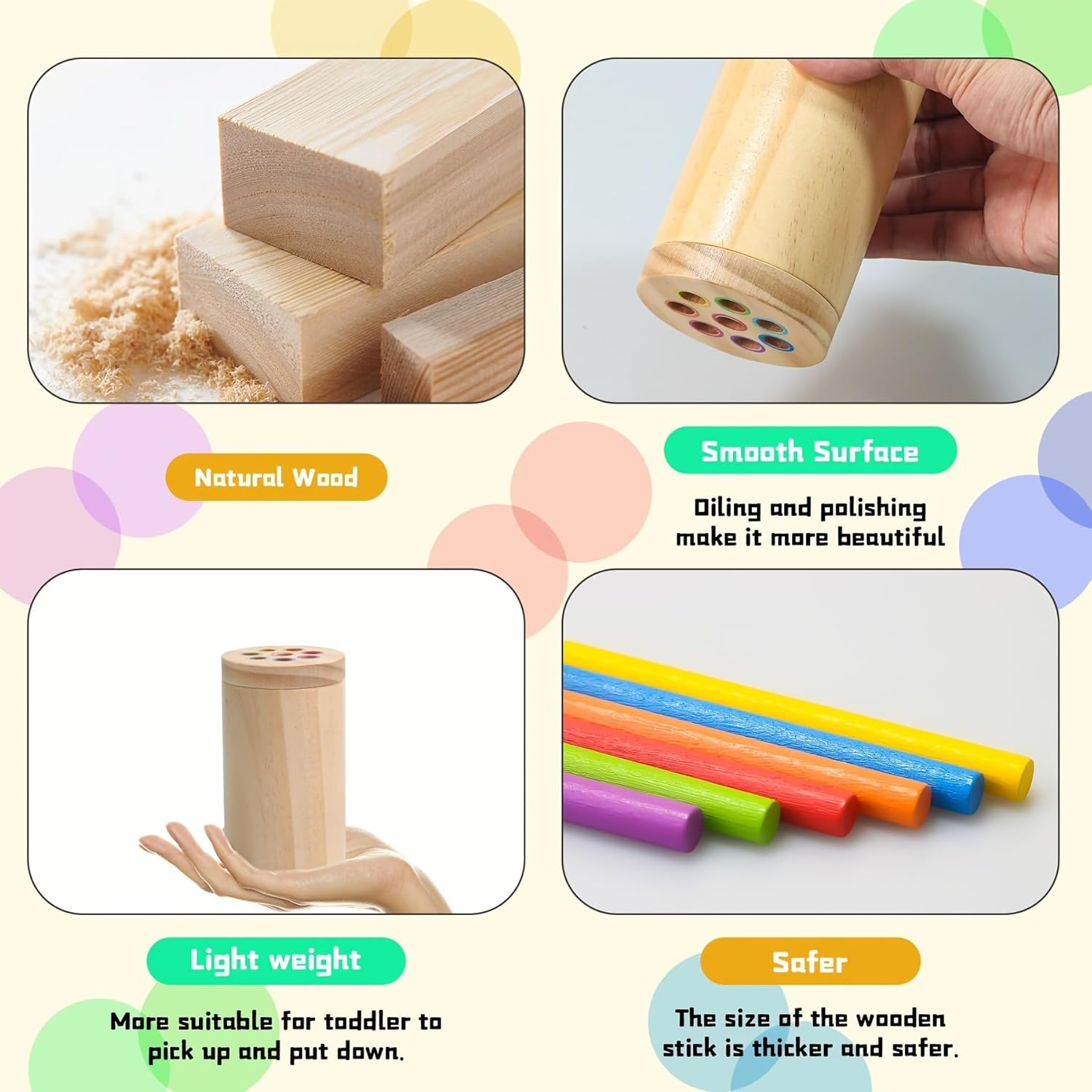 Montessori Wooden Color Sorting Toy for Toddlers 1-3 &ndash; Educational Sensory Matching Game for Fine Motor Skills Development