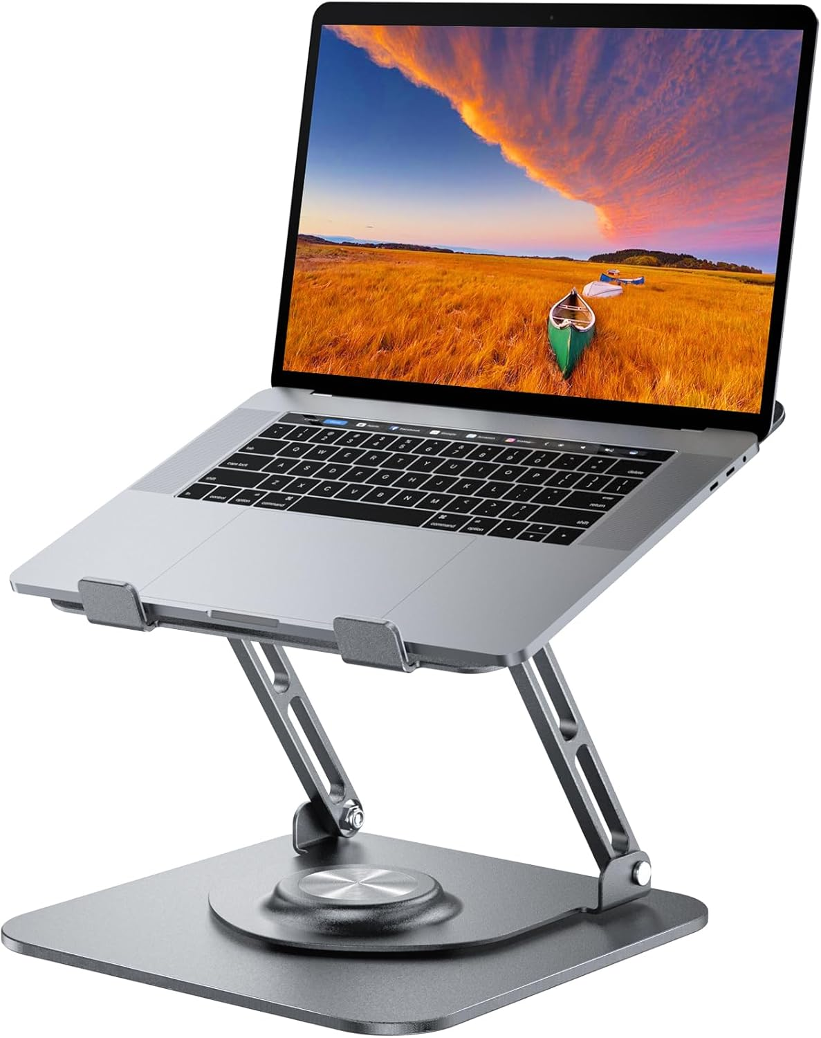 Laptop Stand for Desk, Adjustable Computer Stand with 360&deg; Rotating Base, Ergonomic Laptop Riser for Collaborative Work, Foldable & Portable Laptop Stand, Fits for All 10-17" Laptops