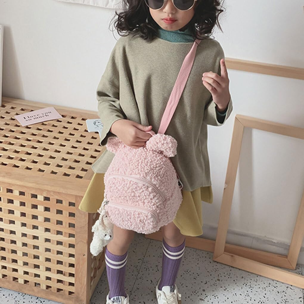 Durable Plush Bunny Childrens Backpack Built to Last Made of Plush Polyester Plush Bunny Backpack Smooth, Purple image number 3