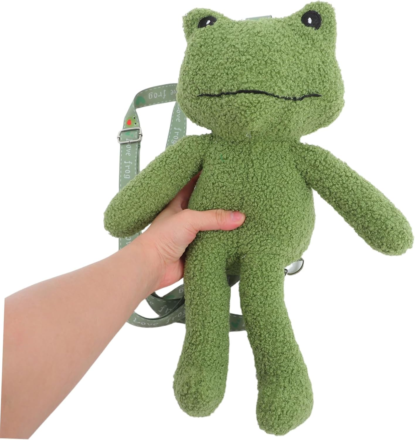 Adorable Plush Frog Backpack Bag Cute Cartoon Frog Shoulder Bag for Travel Parties Daily Use Holiday Frog Bags for Adults image number 5