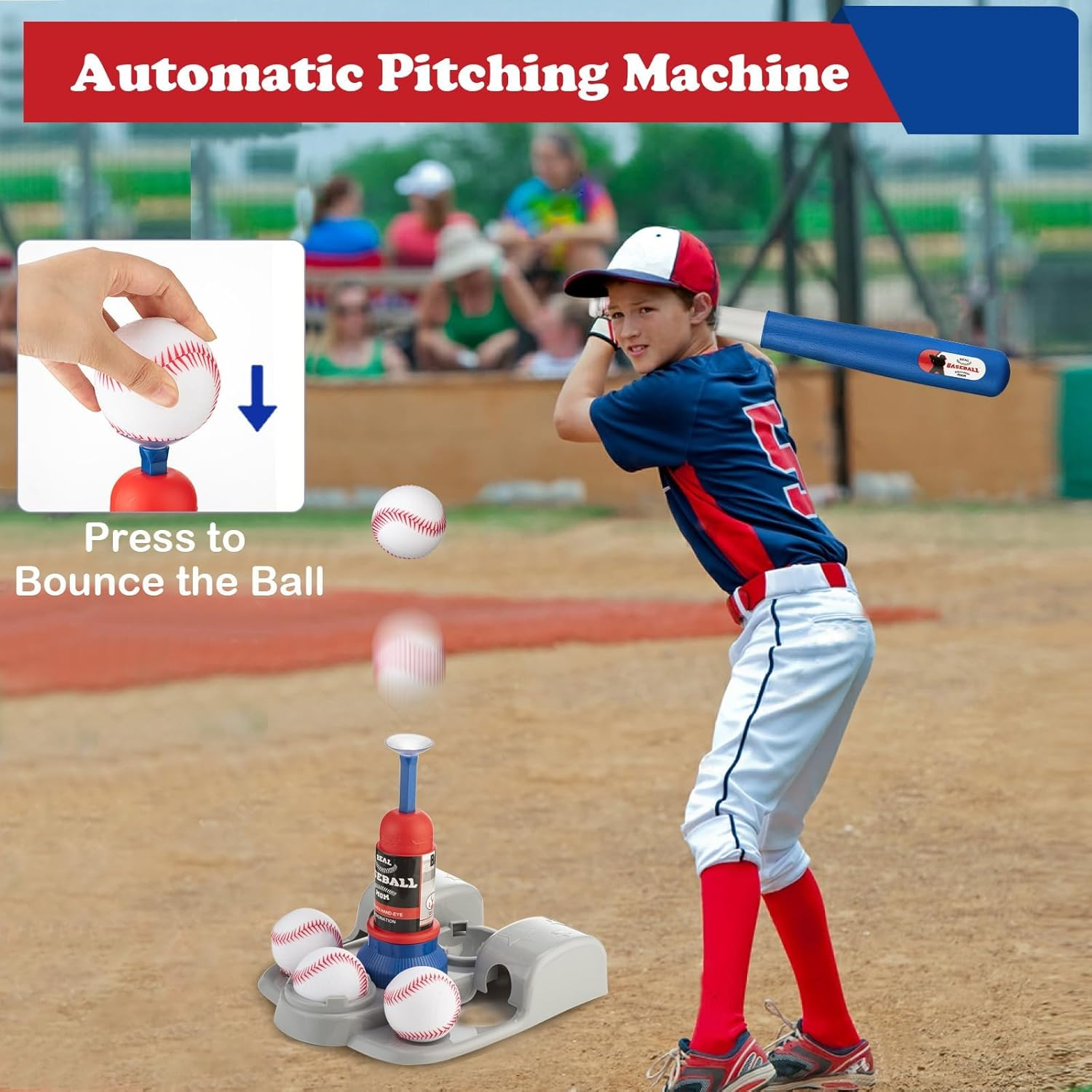 Adjustable T-Ball Set for Kids 3-8 | Outdoor Baseball Toy with Bat, Ball & Tee | Sports Toddlers & Boys in Backyards image number 4