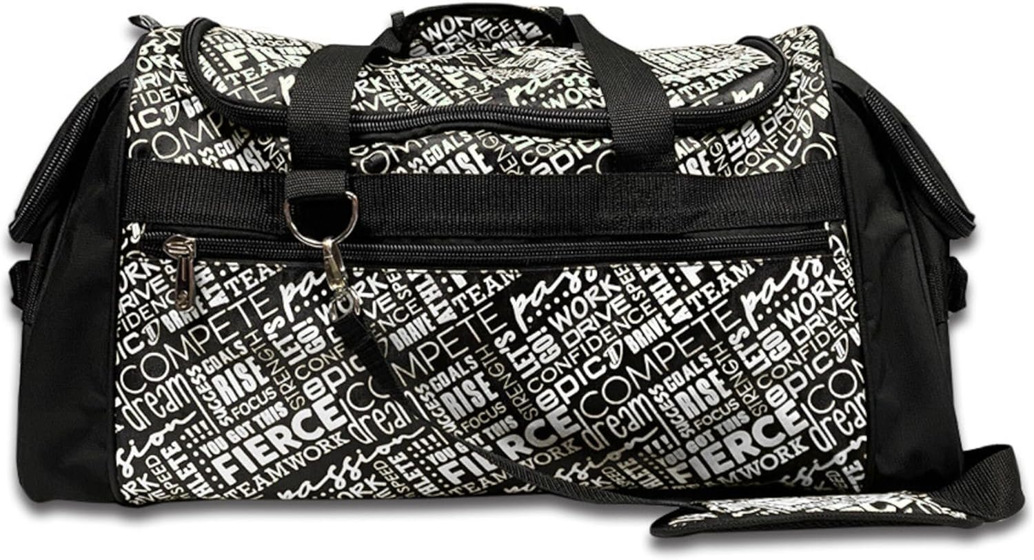 Dream Duffel Inspiration Practice Bag, Stylish Gym Tote with 2 Large Side Pockets, Perfect for Shoes & Accessories, 21.25" X 12.6" X 2.36", White, 21.25" X 12.6" X 2.36"
